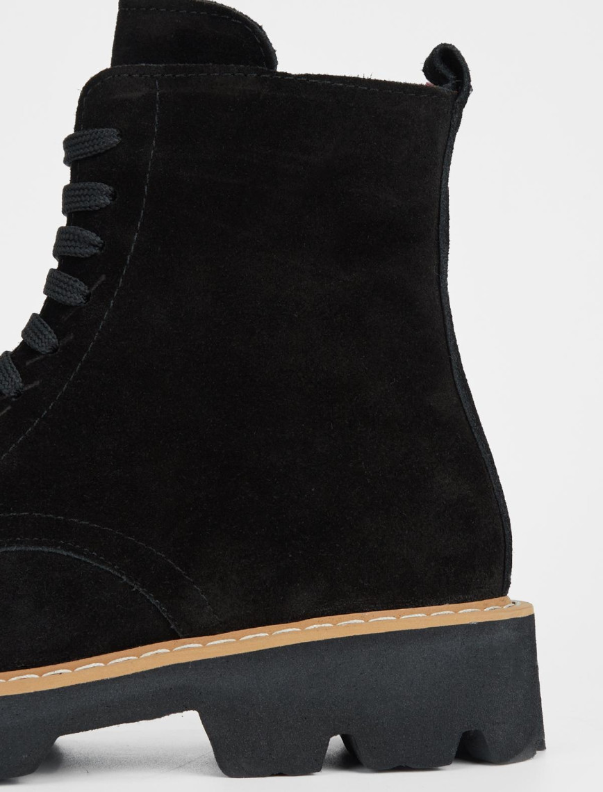 Valmenti Kadın Siyah Süet Hakiki Deri Casual Bot