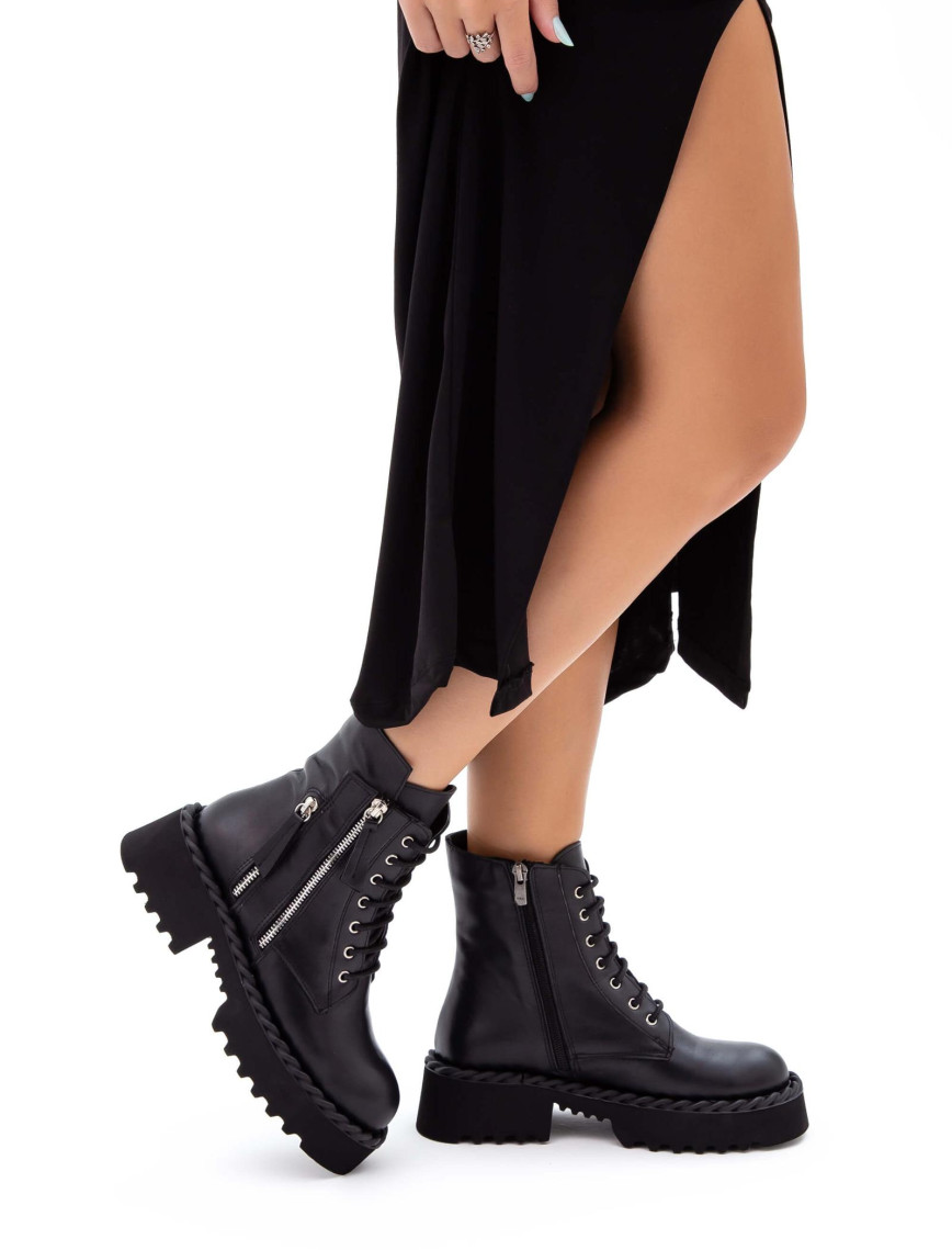 Tamer Tanca Kadın Hakiki Deri Siyah Analin POSTAL Bot