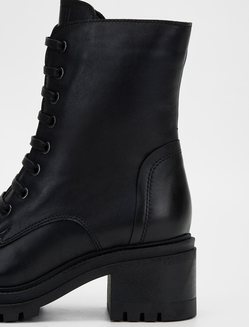 Valmenti Kadın Siyah Hakiki Deri Casual Bot