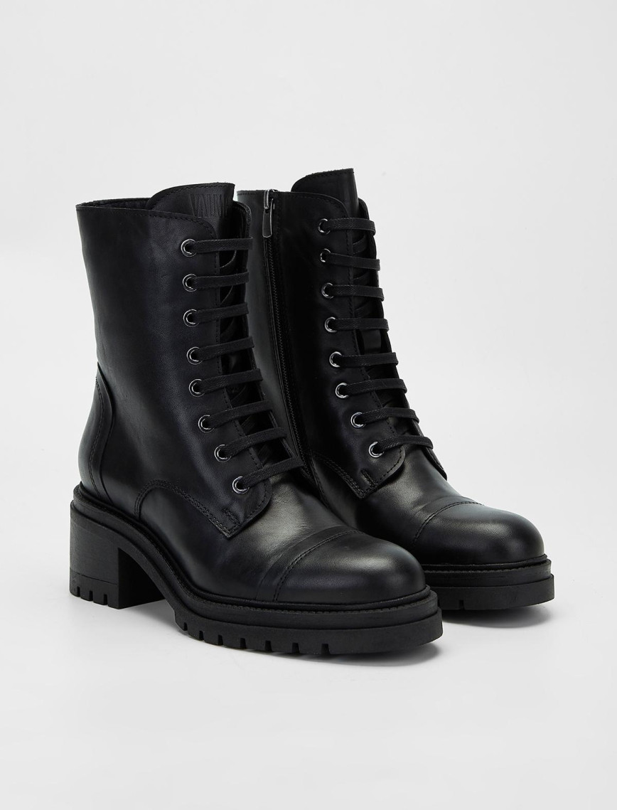 Valmenti Kadın Siyah Hakiki Deri Casual Bot