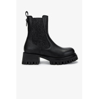 Valmenti Kadın Hakiki Deri Siyah Floter Düz Bot