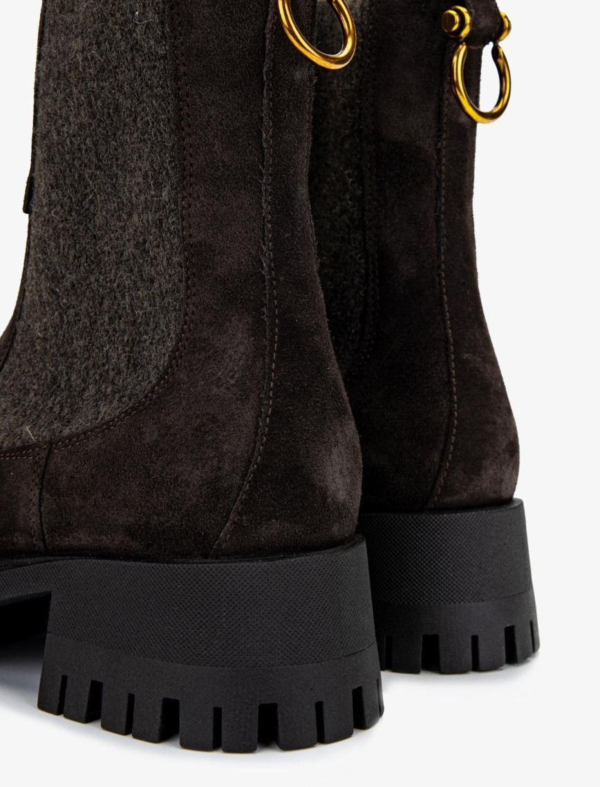 Valmenti Kadın Hakiki Deri Gri Düz Bot