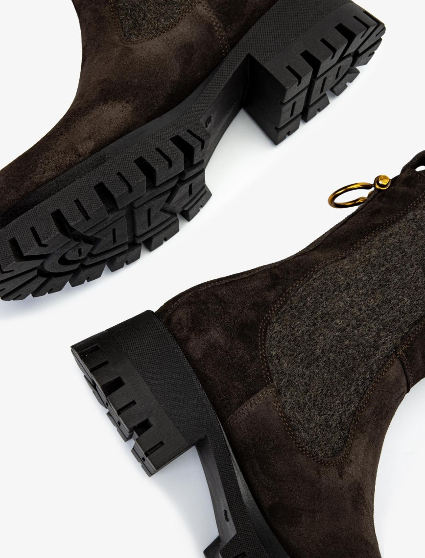 Valmenti Kadın Hakiki Deri Gri Düz Bot