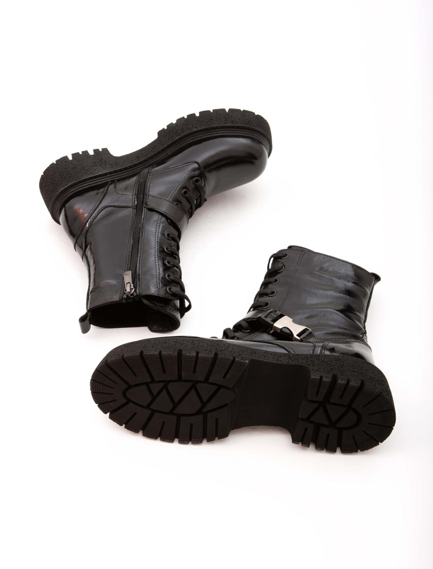 Tamer Tanca Kadın Hakiki Deri Siyah Rugan POSTAL Bot Tamer Tanca Kadın Hakiki Deri Siyah Rugan POSTAL Bot