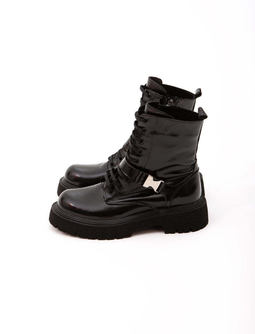 Tamer Tanca Kadın Hakiki Deri Siyah Rugan POSTAL Bot Tamer Tanca Kadın Hakiki Deri Siyah Rugan POSTAL Bot