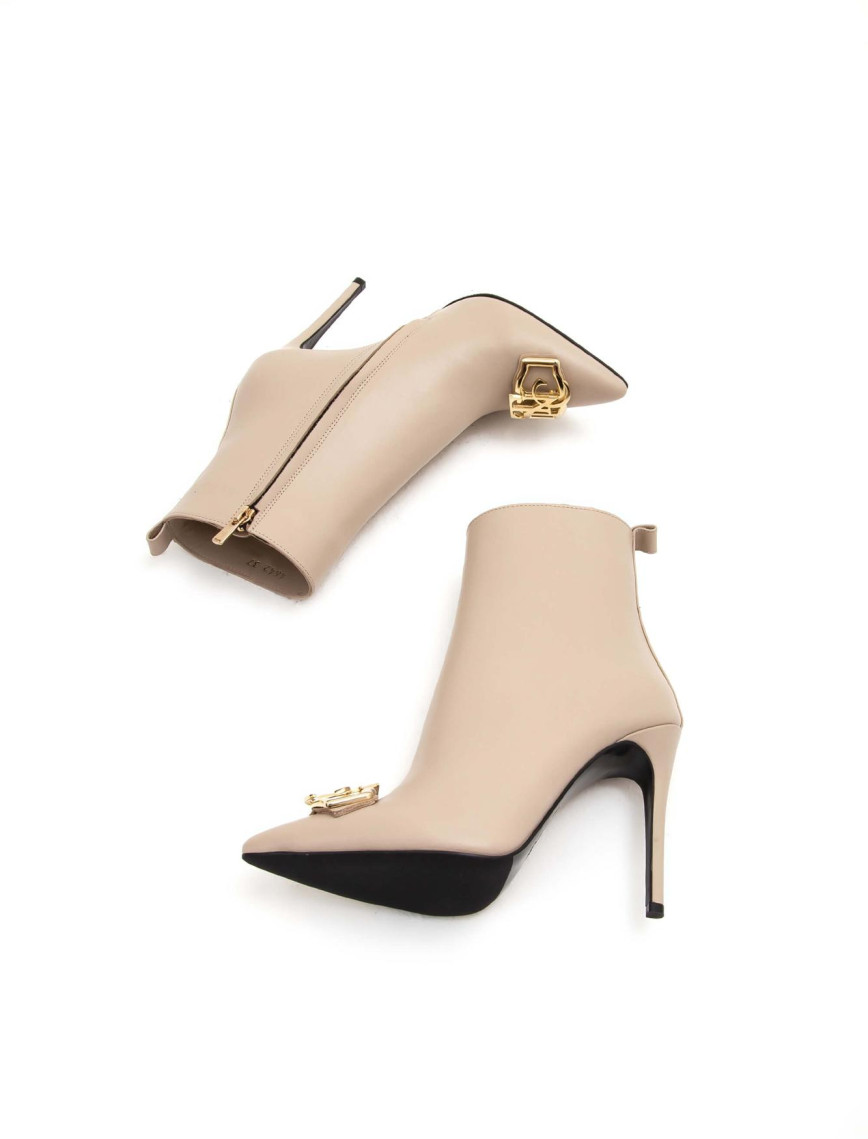 Tamer Tanca Kadın Hakiki Deri Bej Topuklu Bot Tamer Tanca Kadın Hakiki Deri Bej Topuklu Bot