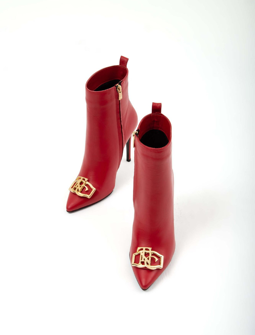 Tamer Tanca Kadın Hakiki Deri Kırmızı Topuklu Bot Tamer Tanca Kadın Hakiki Deri Kırmızı Topuklu Bot