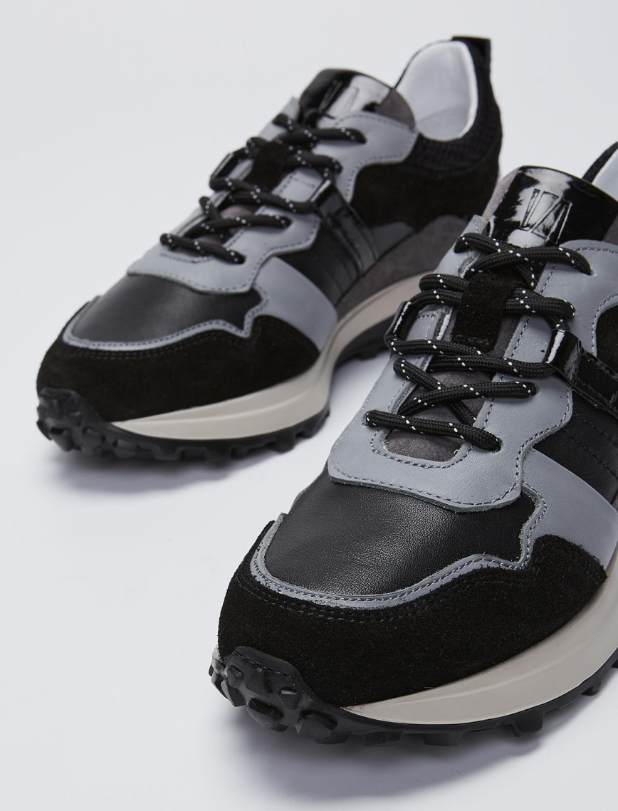 Valmenti İndiana Kadın Siyah Multi Hakiki Deri Spor Ayakkabı