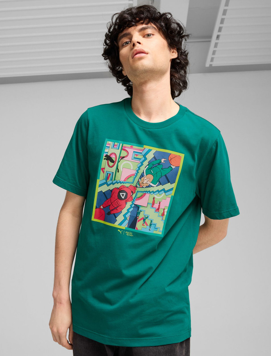 Puma X Squid Game Erkek Yeşil T-Shirt Puma X Squid Game Erkek Yeşil T-Shirt