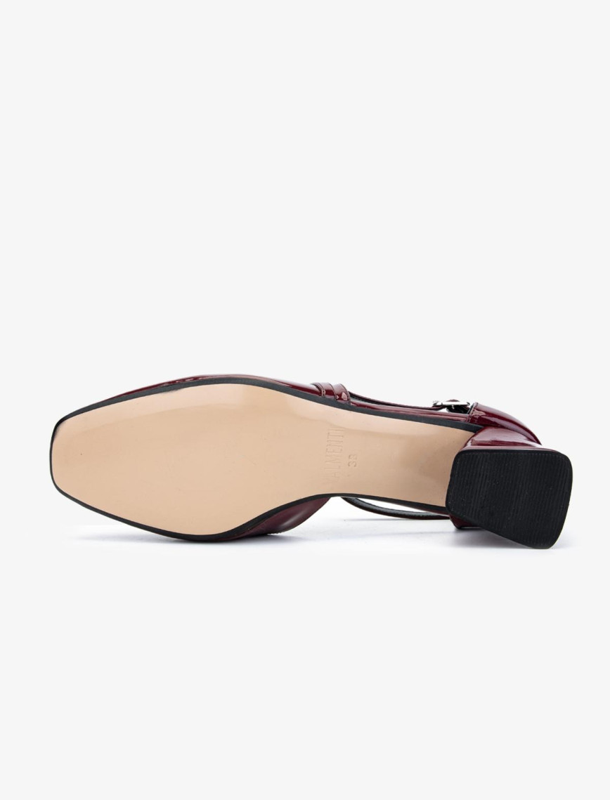 Valmenti Terza Kadın Bordo Hakiki Deri Topuklu Ayakkabı