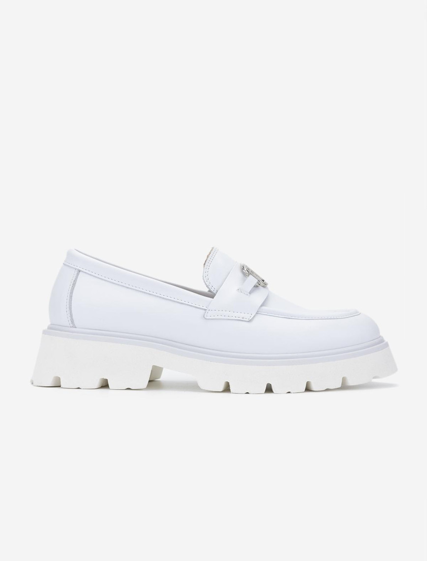 Valmenti Nicola Kadın Beyaz Hakiki Deri Loafer Ayakkabı