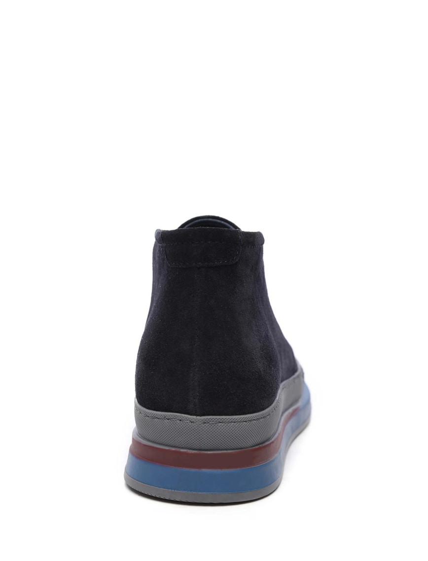 Tamer Tanca Erkek Hakiki Deri Lacivert Süet Casual Bot