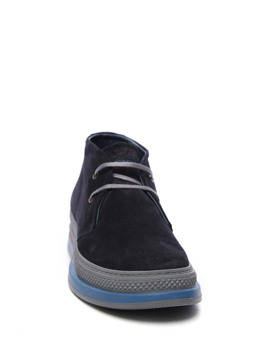 Tamer Tanca Erkek Hakiki Deri Lacivert Süet Casual Bot