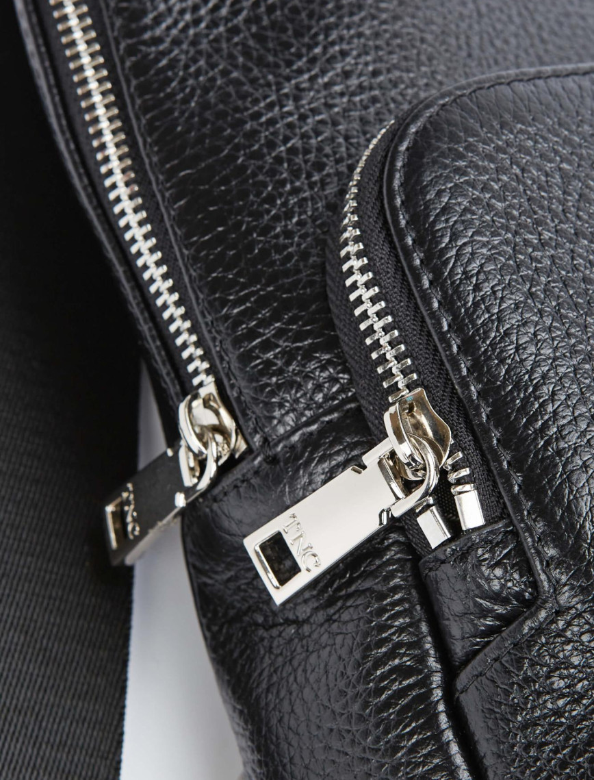 Tamer Tanca Erkek Hakiki Deri Siyah Body Bag Çanta