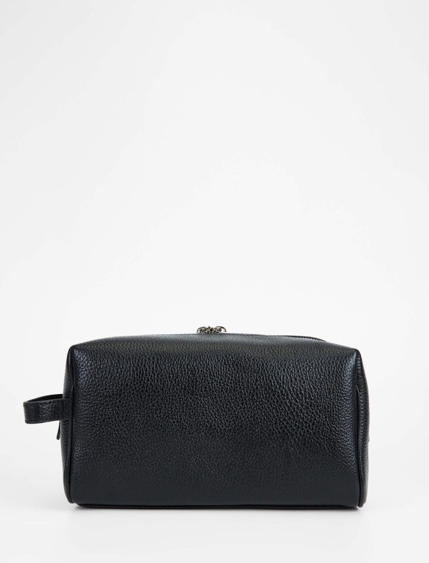 Tamer Tanca Erkek Hakiki Deri Siyah Traş Çantası Tamer Tanca Erkek Hakiki Deri Siyah Traş Çantası