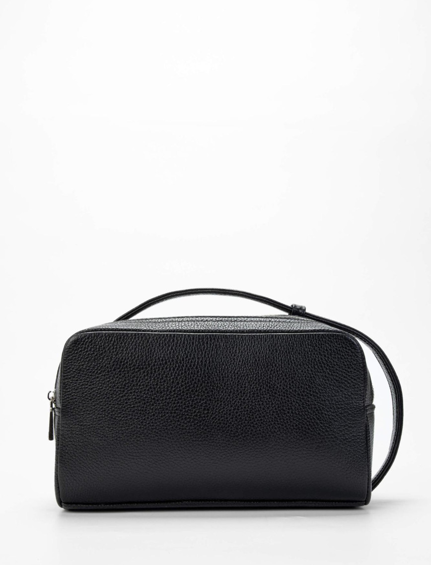 Tamer Tanca Erkek Hakiki Deri Siyah Traş Çantası Tamer Tanca Erkek Hakiki Deri Siyah Traş Çantası