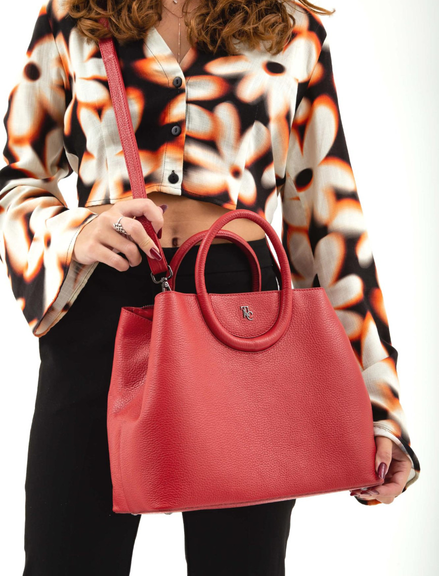 Tamer Tanca Kadın Hakiki Deri Kırmızı Omuz Çanta Tamer Tanca Kadın Hakiki Deri Kırmızı Omuz Çanta