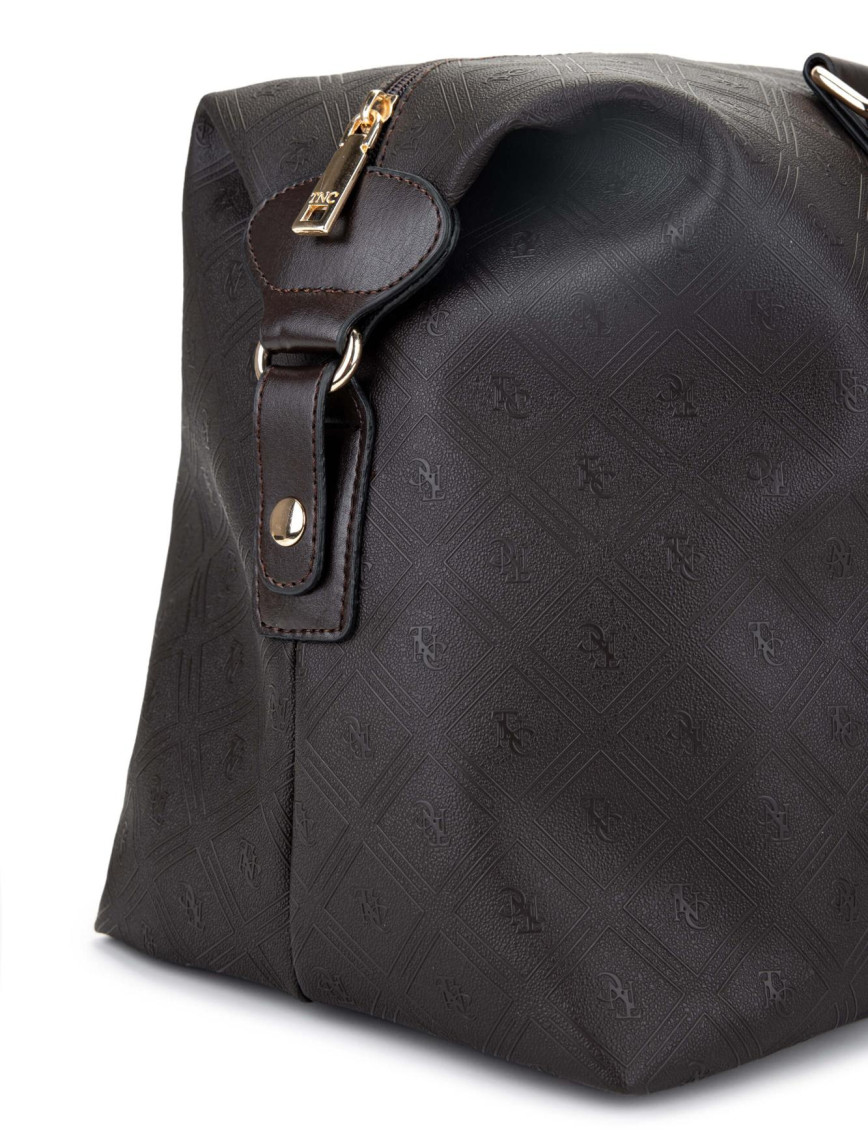 Tamer Tanca Kadın Vegan Kahverengi El Valizi Çanta