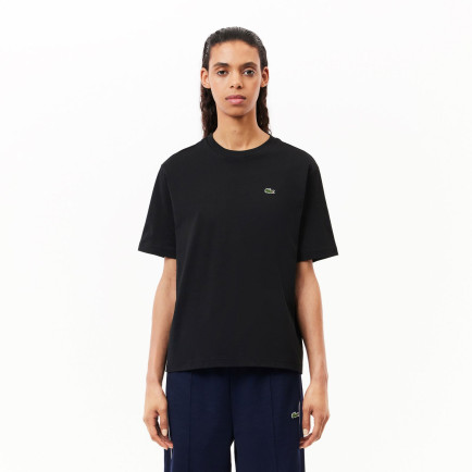 Lacoste Kadın Relaxed Fit Bisiklet Yaka Siyah T-Shirt Lacoste Kadın Relaxed Fit Bisiklet Yaka Siyah T-Shirt
