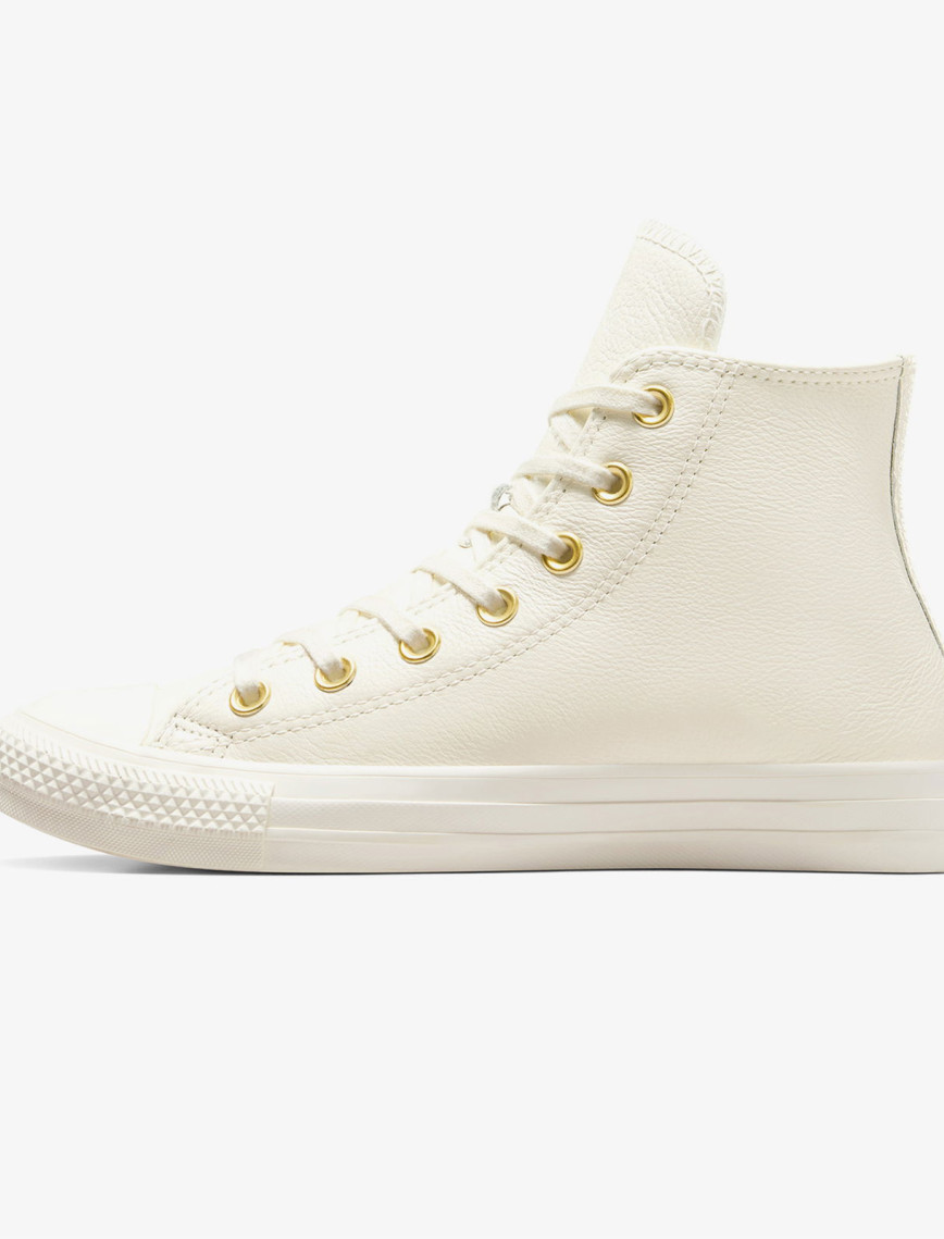 Converse Chuck Taylor All Star Kadın Krem Deri Sneaker Converse Chuck Taylor All Star Kadın Krem Deri Sneaker