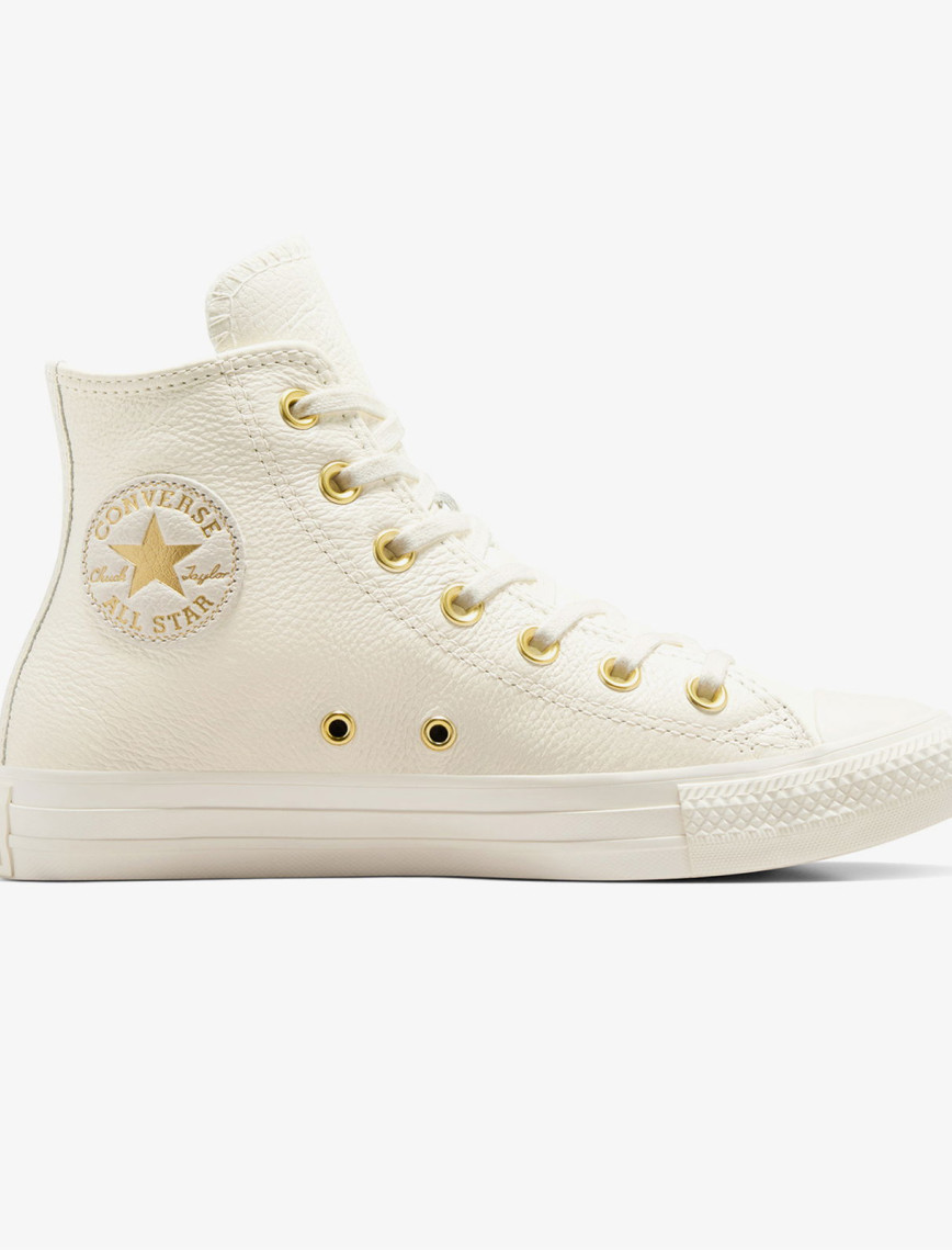 Converse Chuck Taylor All Star Kadın Krem Deri Sneaker Converse Chuck Taylor All Star Kadın Krem Deri Sneaker
