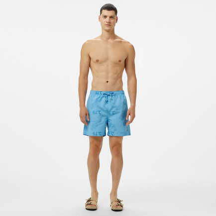 UNITED4 Classic Erkek Mavi Deniz Şortu UNITED4 Classic Erkek Mavi Deniz Şortu