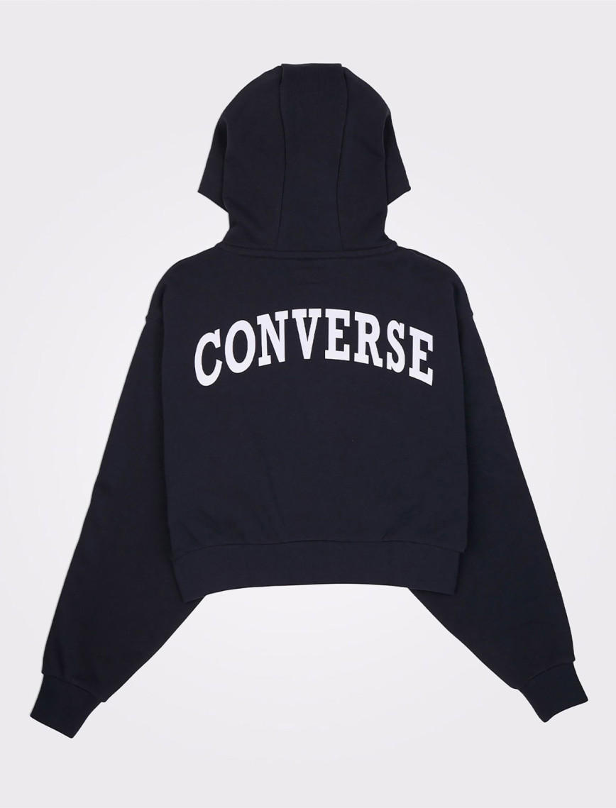 Converse Classic Kadın Fermuarlı Siyah Hoodie Converse Classic Kadın Fermuarlı Siyah Hoodie
