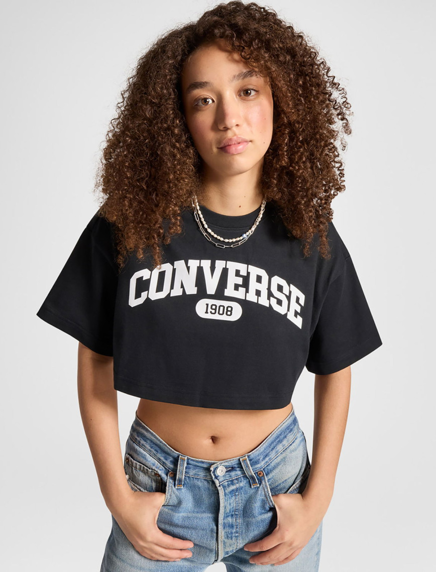 Converse Sporty Cropped Kadın Beyaz T-Shirt Converse Sporty Cropped Kadın Beyaz T-Shirt