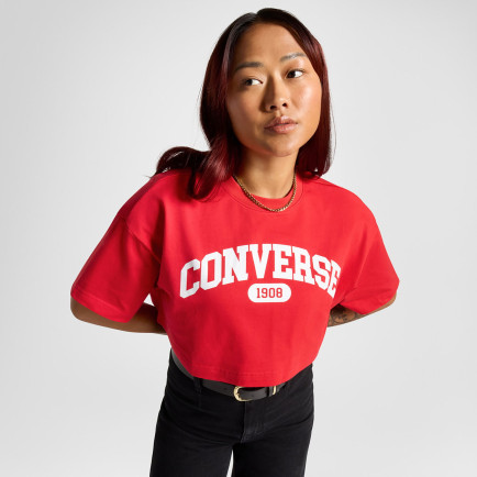 Converse Sporty Cropped Kadın Kırmızı T-Shirt Converse Sporty Cropped Kadın Kırmızı T-Shirt