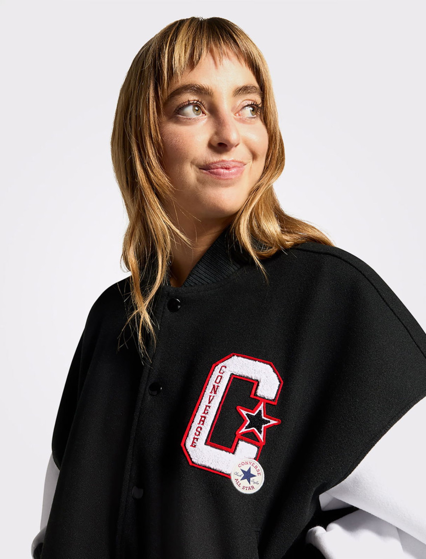 Converse Classic Kadın Dik Yaka Siyah Ceket Converse Classic Kadın Dik Yaka Siyah Ceket