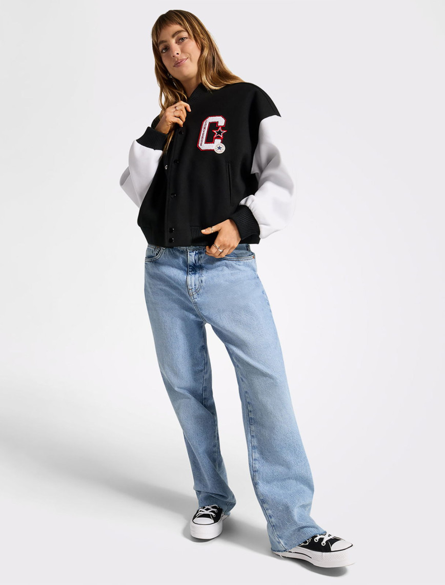 Converse Classic Kadın Dik Yaka Siyah Ceket Converse Classic Kadın Dik Yaka Siyah Ceket