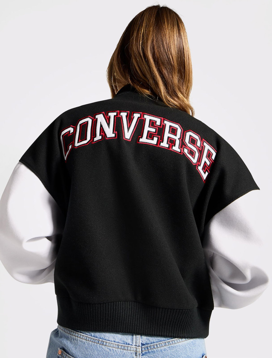 Converse Classic Kadın Dik Yaka Siyah Ceket Converse Classic Kadın Dik Yaka Siyah Ceket