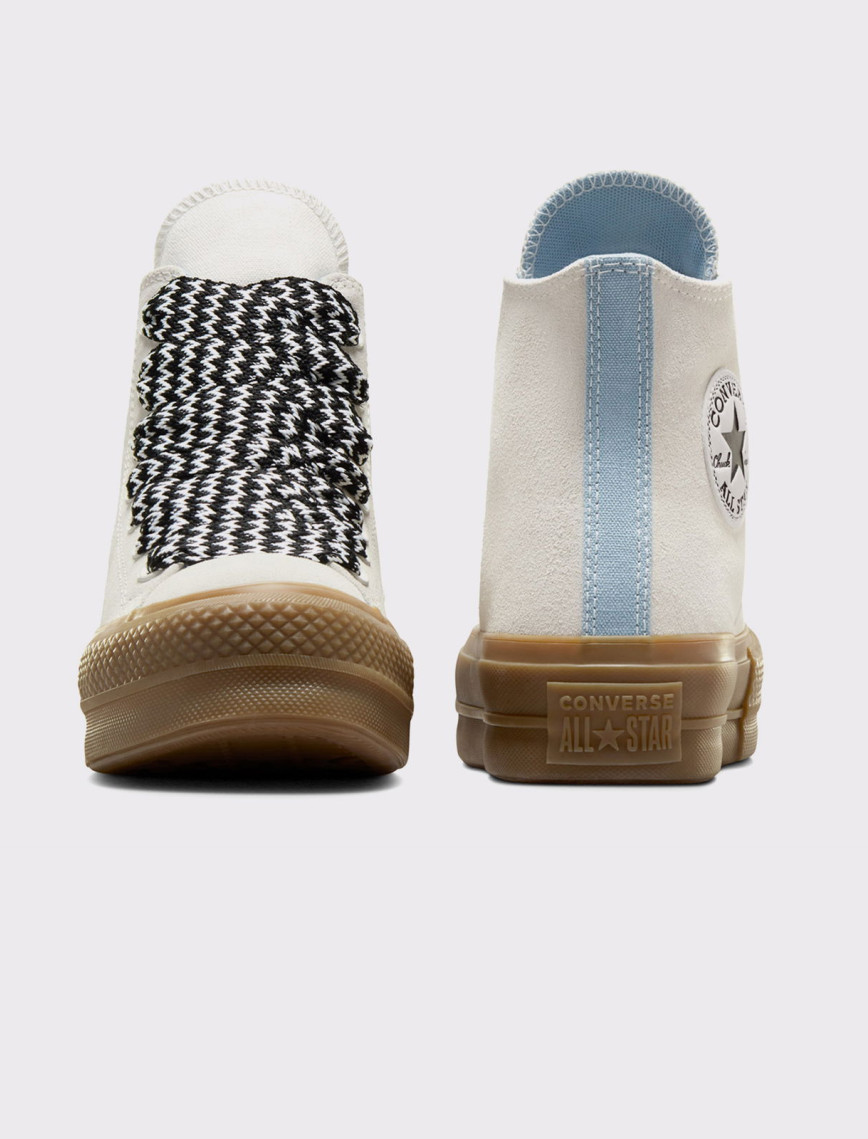 Converse Chuck Taylor All Star Lift Kadın Krem Süet Platform Sneaker Converse Chuck Taylor All Star Lift Kadın Krem Süet Platform Sneaker