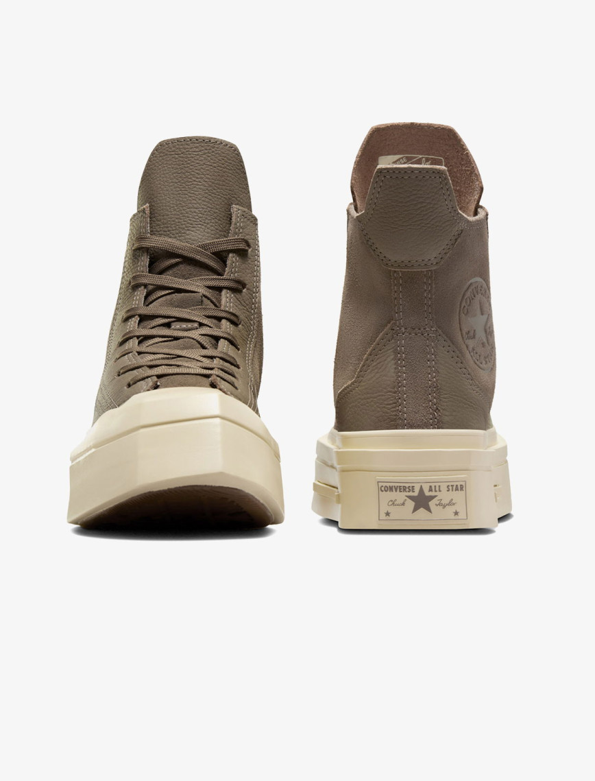 Converse Chuck 70 De Luxe Squared Unisex Haki Deri Platform Sneaker Converse Chuck 70 De Luxe Squared Unisex Haki Deri Platform Sneaker