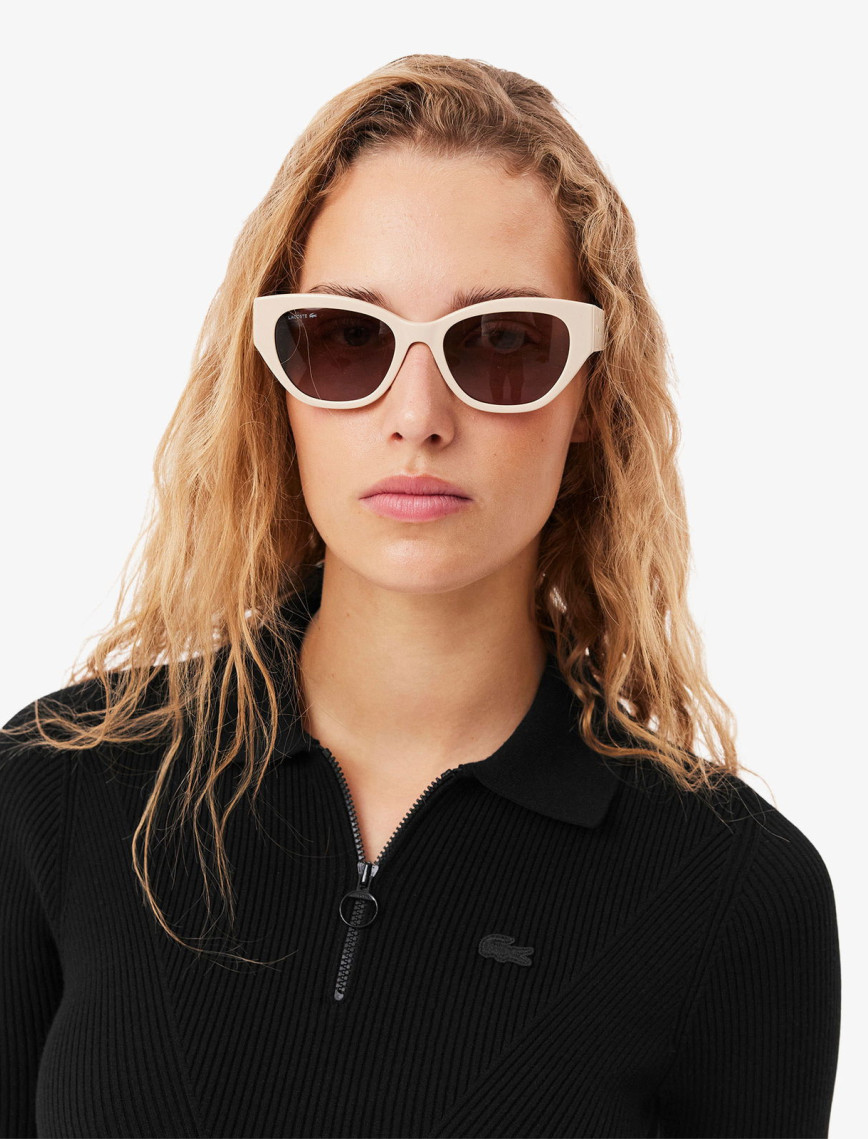 Lacoste Kadın Slim Fit Kısa Kollu Yarım Fermuarlı Siyah Triko Lacoste Kadın Slim Fit Kısa Kollu Yarım Fermuarlı Siyah Triko