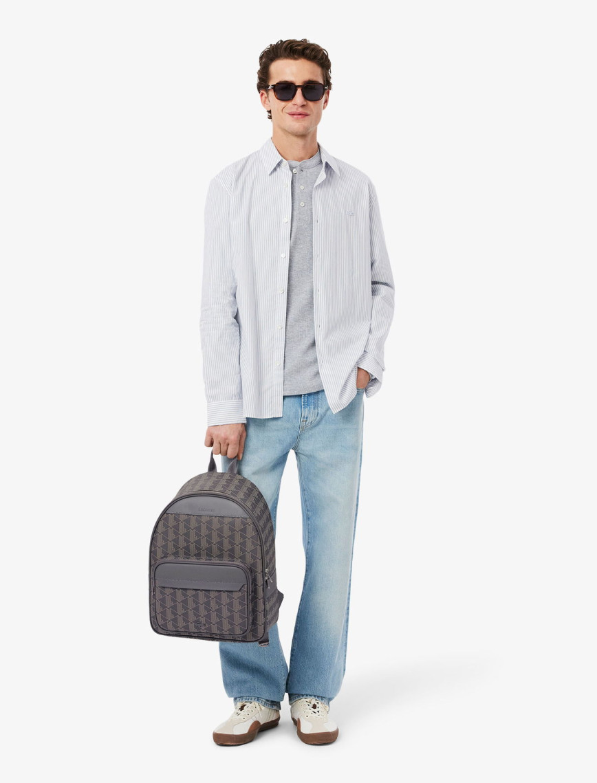 Lacoste The Blend Erkek Monogram Gri Sırt Çantası Lacoste The Blend Erkek Monogram Gri Sırt Çantası