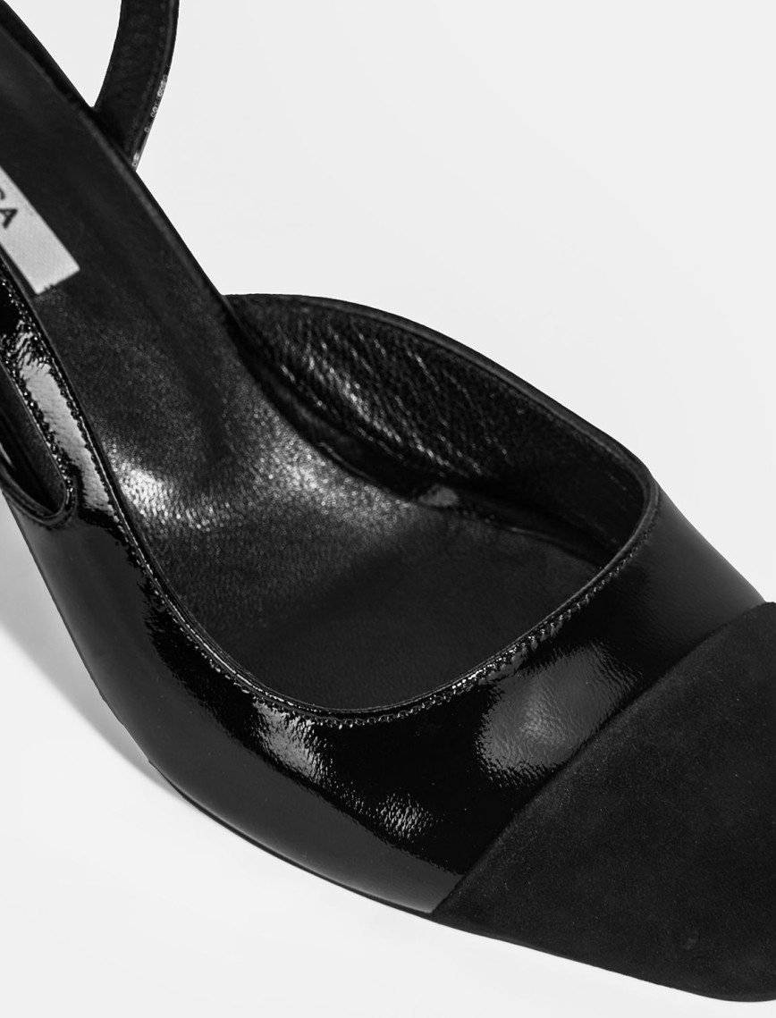Kadın Siyah Deri Topuklu Klasik Ayakkabı Kadın Siyah Deri Topuklu Klasik Ayakkabı