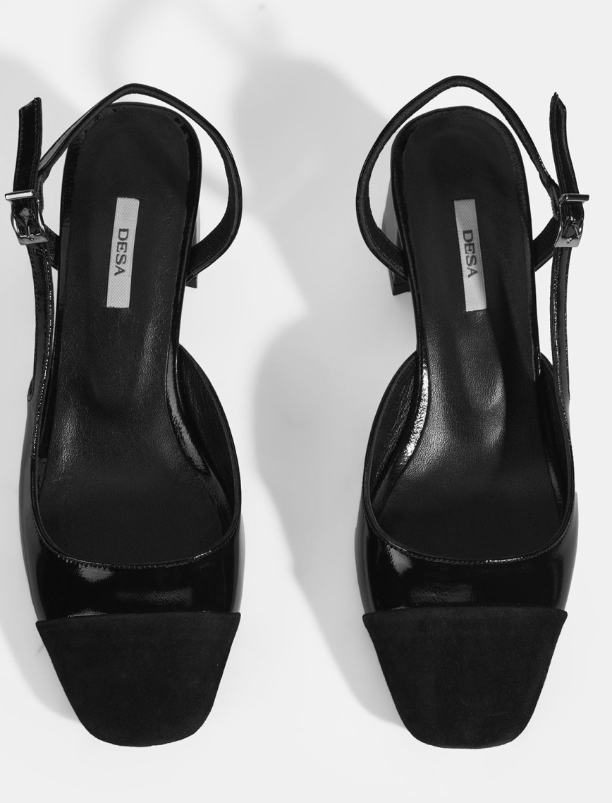 Kadın Siyah Deri Topuklu Klasik Ayakkabı Kadın Siyah Deri Topuklu Klasik Ayakkabı