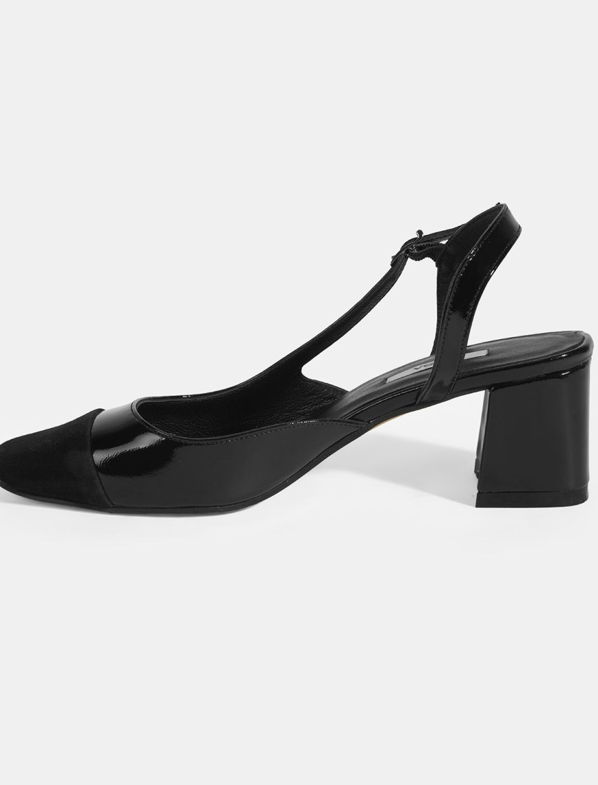 Kadın Siyah Deri Topuklu Klasik Ayakkabı Kadın Siyah Deri Topuklu Klasik Ayakkabı