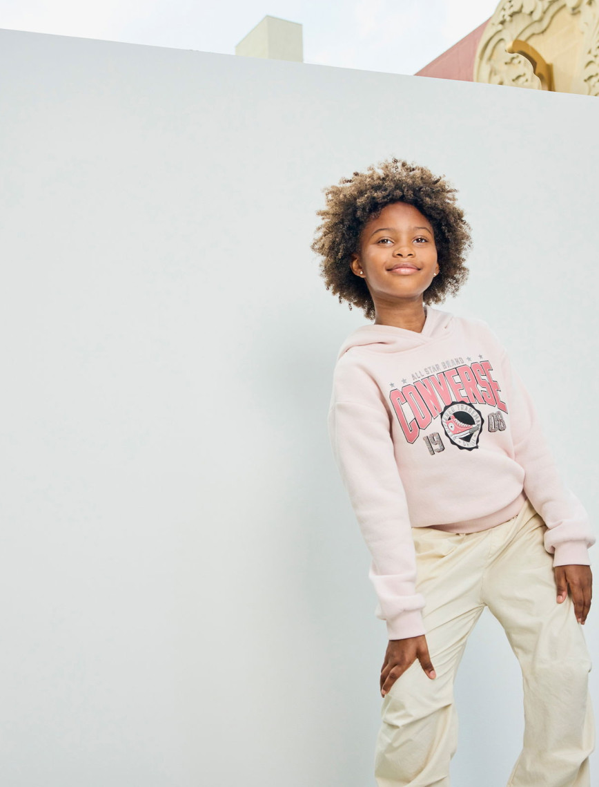 Converse Boxy Çocuk Pembe Hoodie Converse Boxy Çocuk Pembe Hoodie
