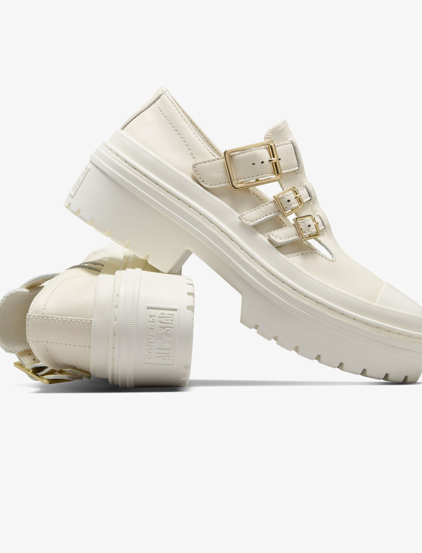 Converse Chuck Taylor All Star Lugged Heel Mary Jane Kadın Krem Deri Platform Babet Converse Chuck Taylor All Star Lugged Heel Mary Jane Kadın Krem Deri Platform Babet