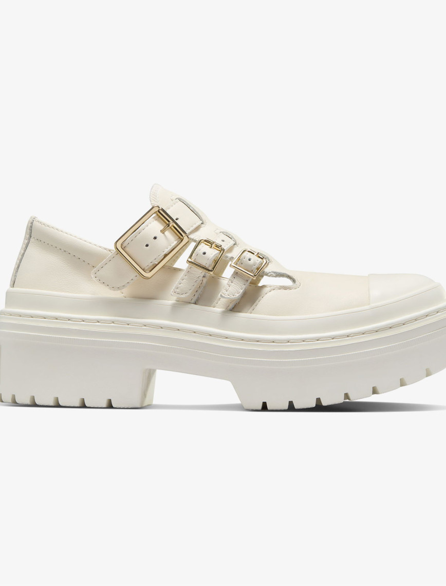 Converse Chuck Taylor All Star Lugged Heel Mary Jane Kadın Krem Deri Platform Babet Converse Chuck Taylor All Star Lugged Heel Mary Jane Kadın Krem Deri Platform Babet