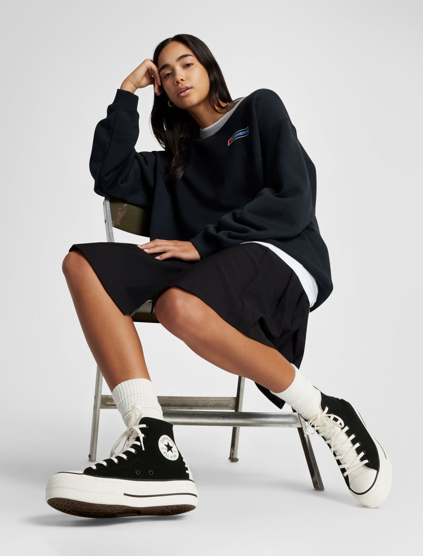 Converse Chuck Taylor All Star Crafted Laces Lift Unisex Siyah Platform Sneaker Converse Chuck Taylor All Star Crafted Laces Lift Unisex Siyah Platform Sneaker