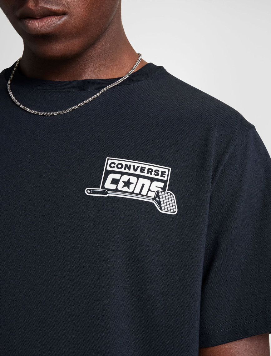 Converse Erkek Loose Fit Baskılı Siyah T-Shirt Converse Erkek Loose Fit Baskılı Siyah T-Shirt