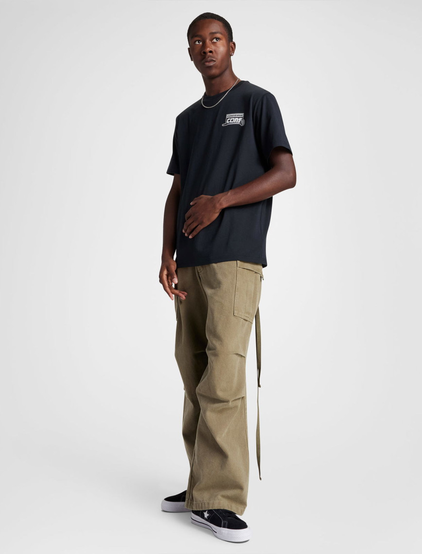 Converse Erkek Loose Fit Baskılı Siyah T-Shirt Converse Erkek Loose Fit Baskılı Siyah T-Shirt