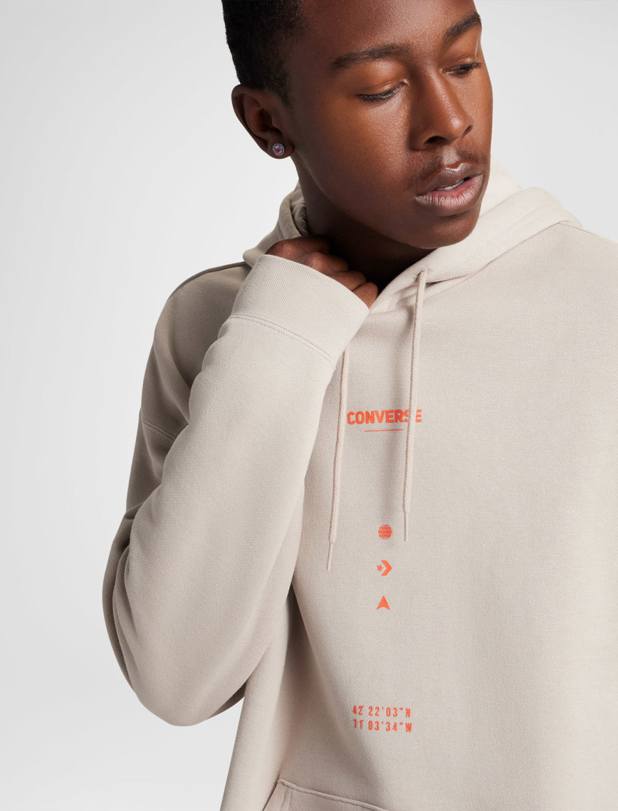 Converse Erkek Loose Fit Bej Hoodie Converse Erkek Loose Fit Bej Hoodie