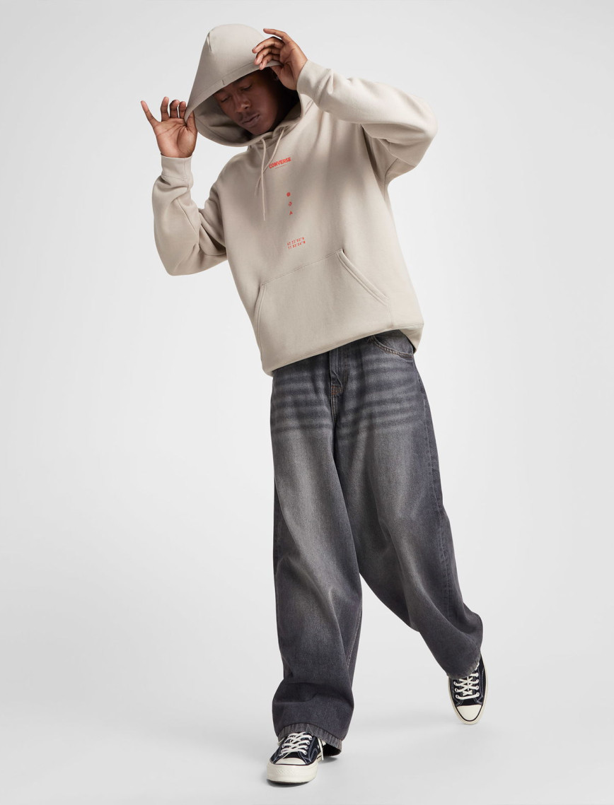 Converse Erkek Loose Fit Bej Hoodie Converse Erkek Loose Fit Bej Hoodie