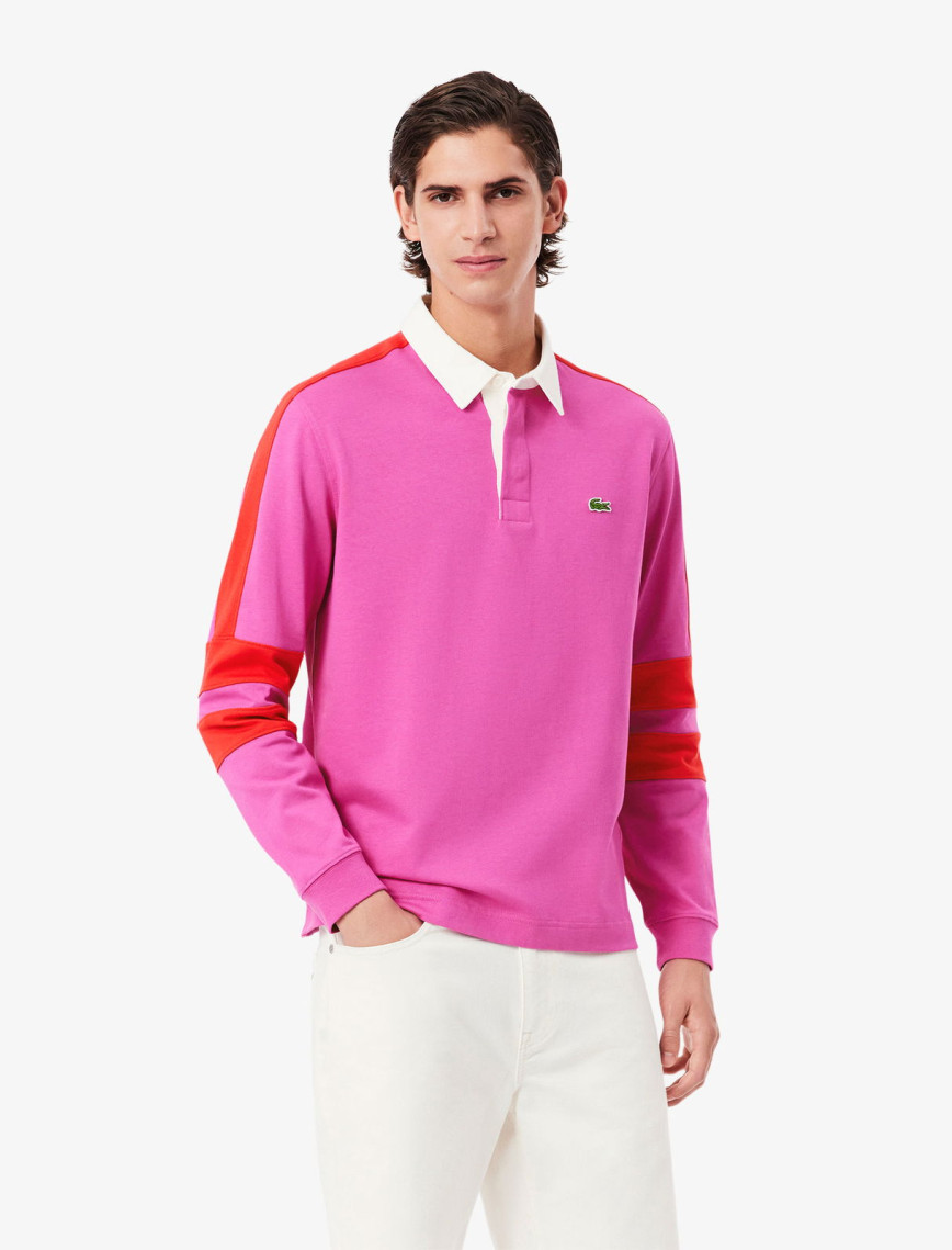 Lacoste Erkek Classic Fit Uzun Kollu Polo Yaka Renk Bloklu Lacivert Rugby Polo Lacoste Erkek Classic Fit Uzun Kollu Polo Yaka Renk Bloklu Lacivert Rugby Polo