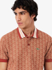 Lacoste Classic Fit Monogram Erkek Kırmızı Polo Lacoste Classic Fit Monogram Erkek Kırmızı Polo