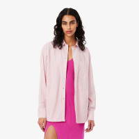 Lacoste Kadın Oversize Fit Çizgili Pembe Gömlek Lacoste Kadın Oversize Fit Çizgili Pembe Gömlek